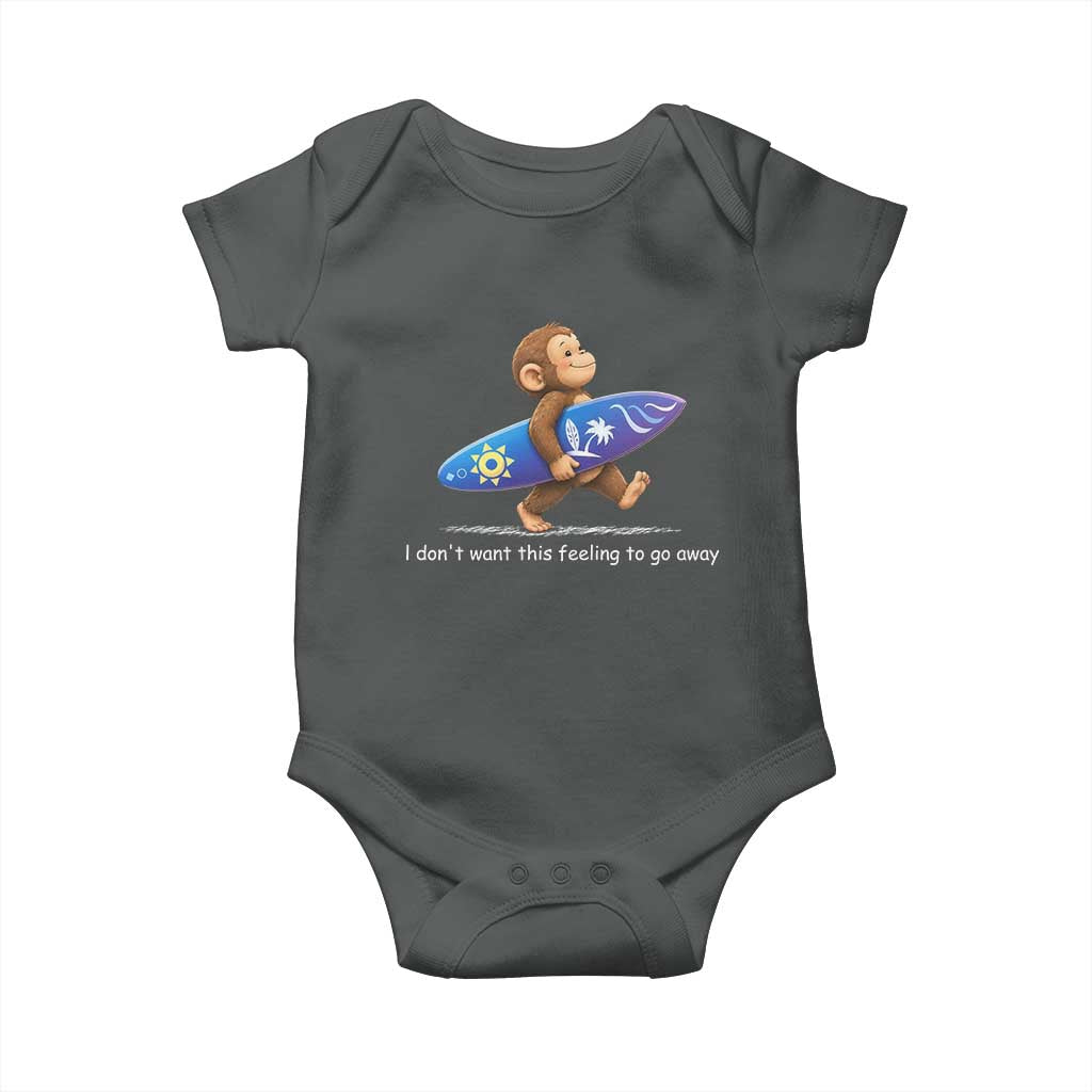 I Dont Want This Feeling To Go Away Baby Onesie Vintage Surf Monkey Nostalgic Summer Beach Vacation