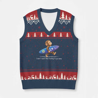 I Dont Want This Feeling To Go Away V-Neck Knit Sweater Vest Vintage Surf Monkey Nostalgic Summer Beach Vacation