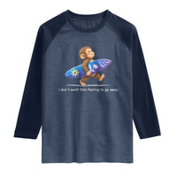 I Dont Want This Feeling To Go Away Raglan Shirt Vintage Surf Monkey Nostalgic Summer Beach Vacation