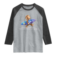I Dont Want This Feeling To Go Away Raglan Shirt Vintage Surf Monkey Nostalgic Summer Beach Vacation