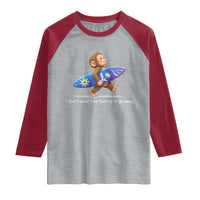 I Dont Want This Feeling To Go Away Raglan Shirt Vintage Surf Monkey Nostalgic Summer Beach Vacation