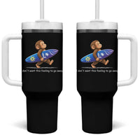 I Dont Want This Feeling To Go Away Tumbler With Handle Vintage Surf Monkey Nostalgic Summer Beach Vacation