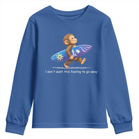 I Dont Want This Feeling To Go Away Youth Sweatshirt Vintage Surf Monkey Nostalgic Summer Beach Vacation