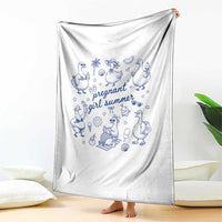 Pregnant Girl Summer Throw Blanket Summer Goose Beach Pregnancy Announcement Baby Shower