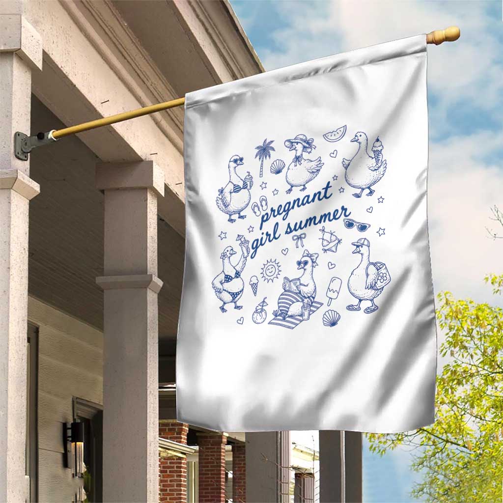 Pregnant Girl Summer Garden Flag Summer Goose Beach Pregnancy Announcement Baby Shower