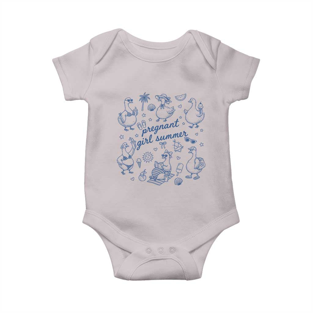 Pregnant Girl Summer Baby Onesie Summer Goose Beach Pregnancy Announcement Baby Shower