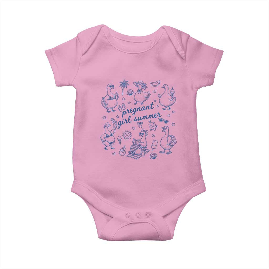 Pregnant Girl Summer Baby Onesie Summer Goose Beach Pregnancy Announcement Baby Shower