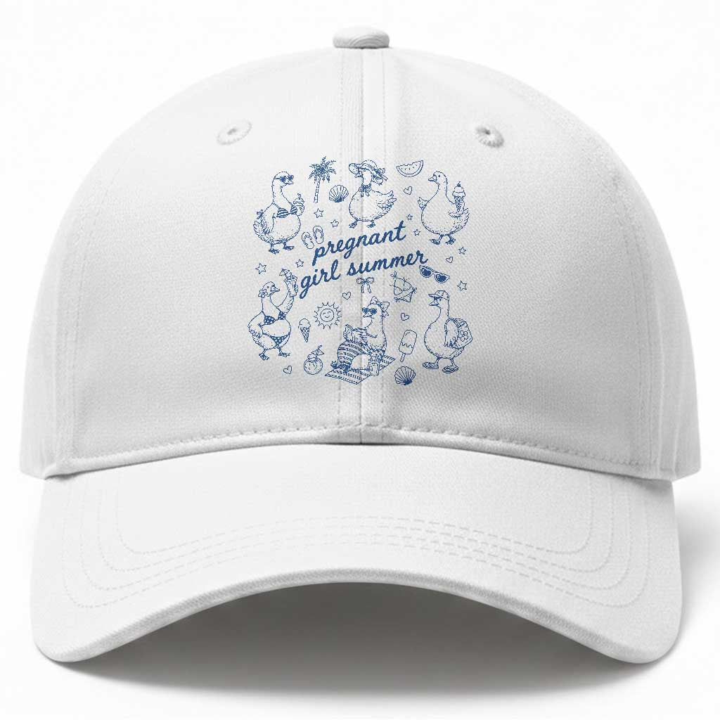 Pregnant Girl Summer Baseball Cap Summer Goose Beach Pregnancy Announcement Baby Shower