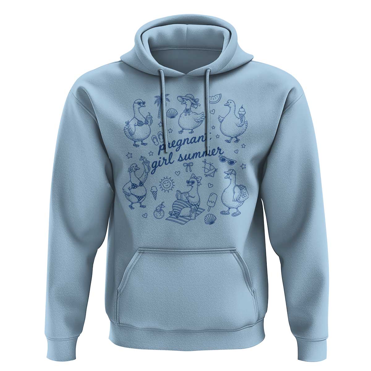 Pregnant Girl Summer Hoodie Summer Goose Beach Pregnancy Announcement Baby Shower