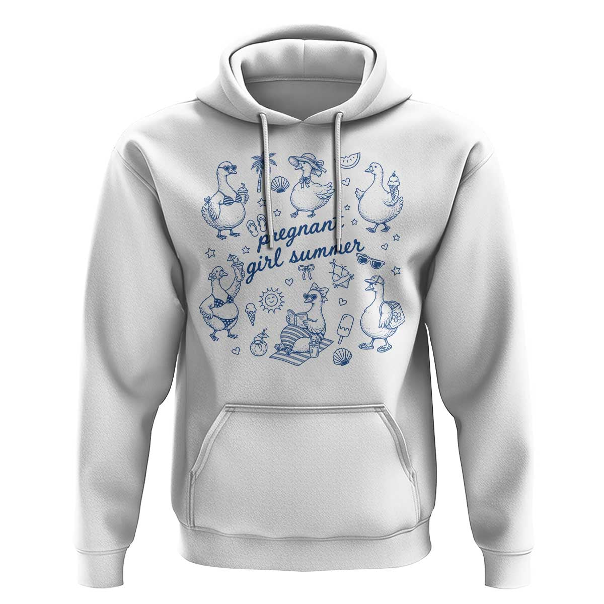 Pregnant Girl Summer Hoodie Summer Goose Beach Pregnancy Announcement Baby Shower