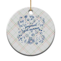 Pregnant Girl Summer Ceramic Ornament Summer Goose Beach Pregnancy Announcement Baby Shower