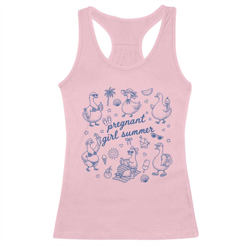 Pregnant Girl Summer Racerback Tank Top Summer Goose Beach Pregnancy Announcement Baby Shower