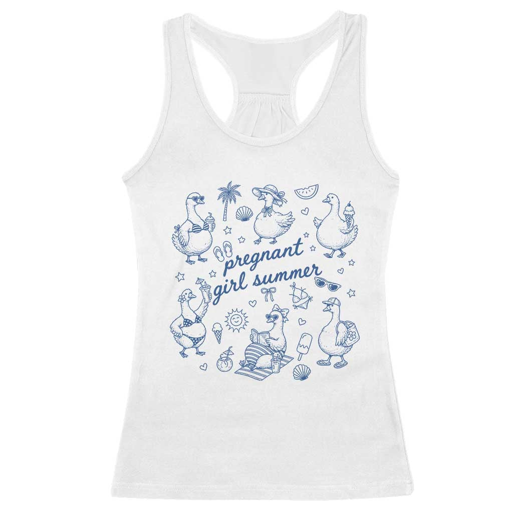 Pregnant Girl Summer Racerback Tank Top Summer Goose Beach Pregnancy Announcement Baby Shower
