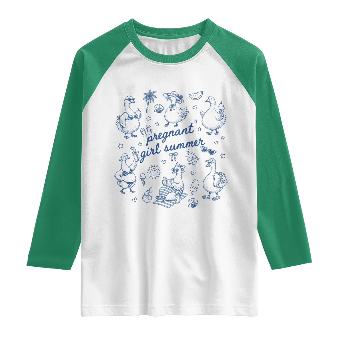 Pregnant Girl Summer Raglan Shirt Summer Goose Beach Pregnancy Announcement Baby Shower
