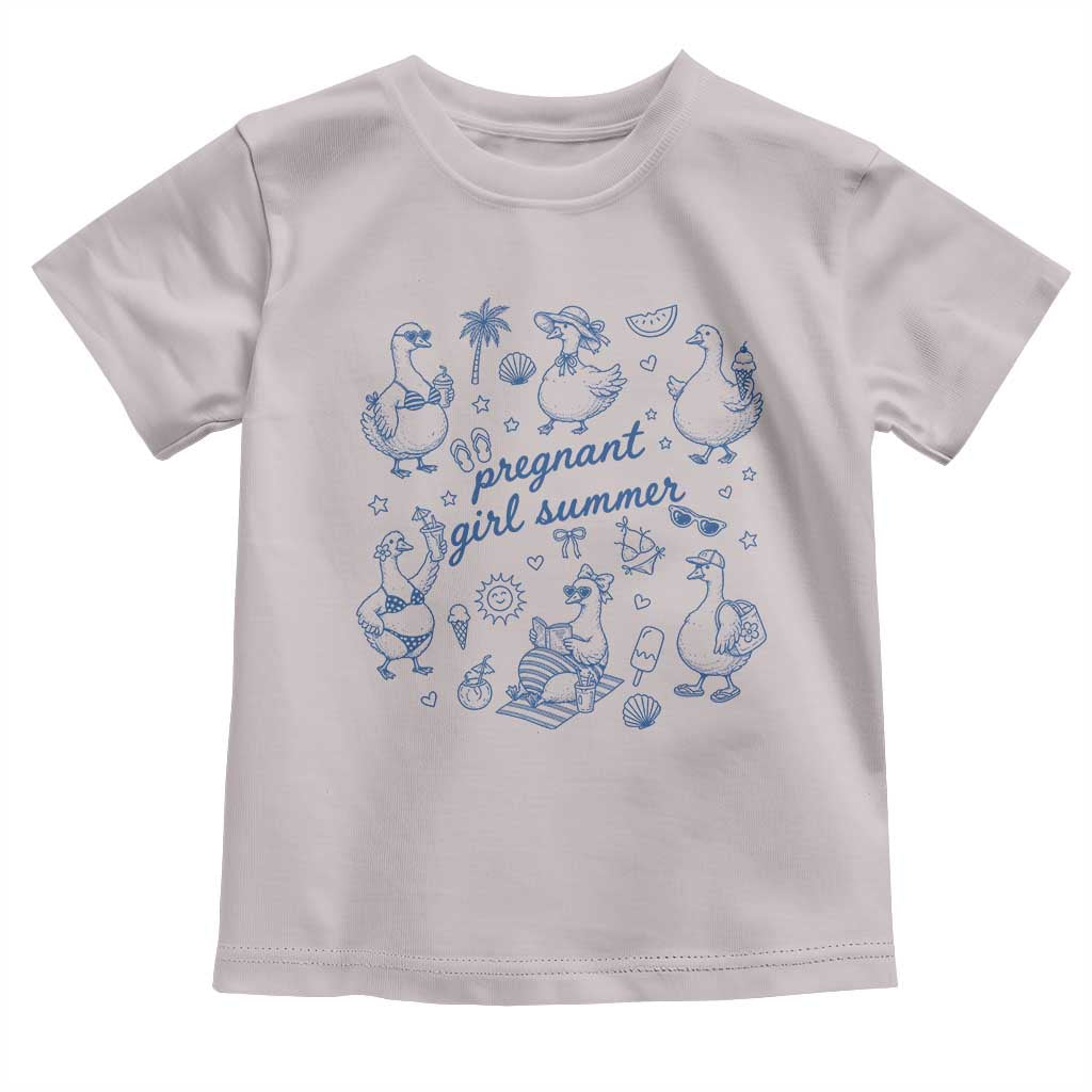 Pregnant Girl Summer Toddler T Shirt Summer Goose Beach Pregnancy Announcement Baby Shower