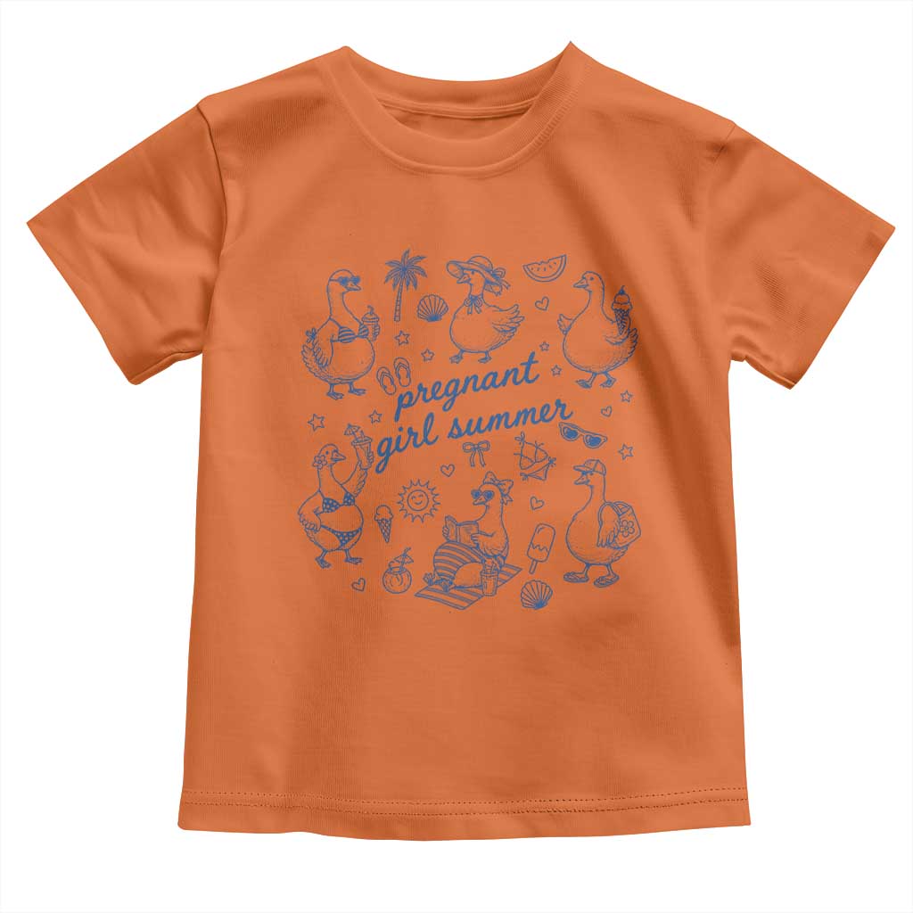 Pregnant Girl Summer Toddler T Shirt Summer Goose Beach Pregnancy Announcement Baby Shower