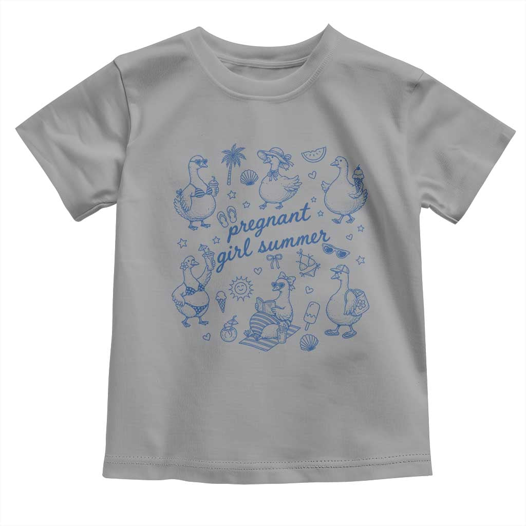 Pregnant Girl Summer Toddler T Shirt Summer Goose Beach Pregnancy Announcement Baby Shower