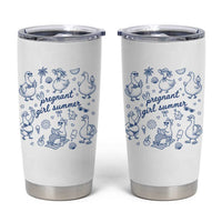 Pregnant Girl Summer Tumbler Cup Summer Goose Beach Pregnancy Announcement Baby Shower