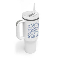 Pregnant Girl Summer Tumbler With Handle Summer Goose Beach Pregnancy Announcement Baby Shower