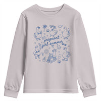 Pregnant Girl Summer Youth Sweatshirt Summer Goose Beach Pregnancy Announcement Baby Shower
