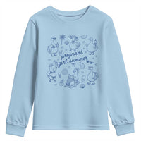 Pregnant Girl Summer Youth Sweatshirt Summer Goose Beach Pregnancy Announcement Baby Shower