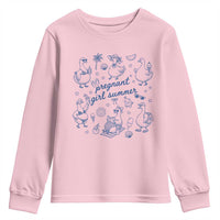 Pregnant Girl Summer Youth Sweatshirt Summer Goose Beach Pregnancy Announcement Baby Shower