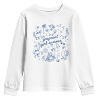 Pregnant Girl Summer Youth Sweatshirt Summer Goose Beach Pregnancy Announcement Baby Shower