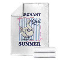 Pregnant Girl Summer Throw Blanket Striped Coquette Summer Goose Beach Pregnancy Announcement