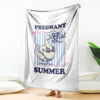 Pregnant Girl Summer Throw Blanket Striped Coquette Summer Goose Beach Pregnancy Announcement