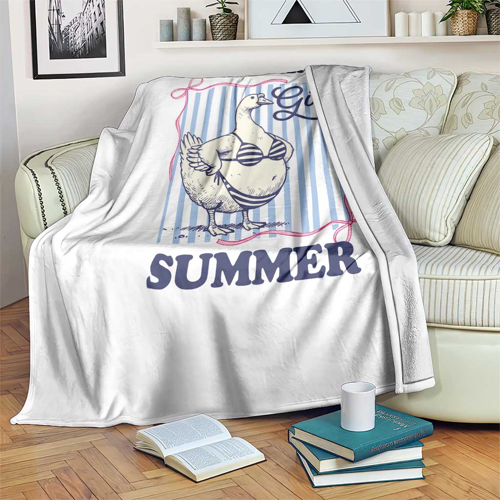 Pregnant Girl Summer Throw Blanket Striped Coquette Summer Goose Beach Pregnancy Announcement