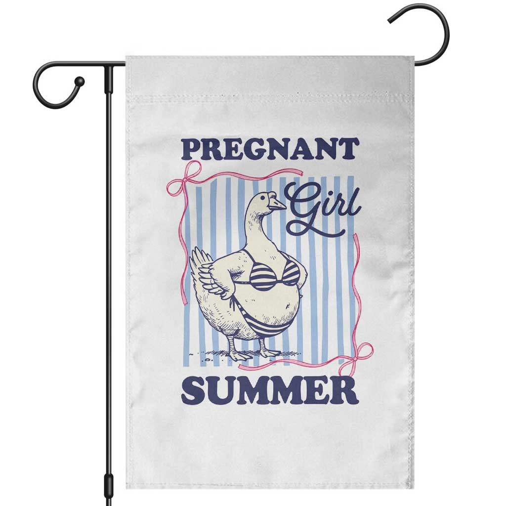 Pregnant Girl Summer Garden Flag Striped Coquette Summer Goose Beach Pregnancy Announcement