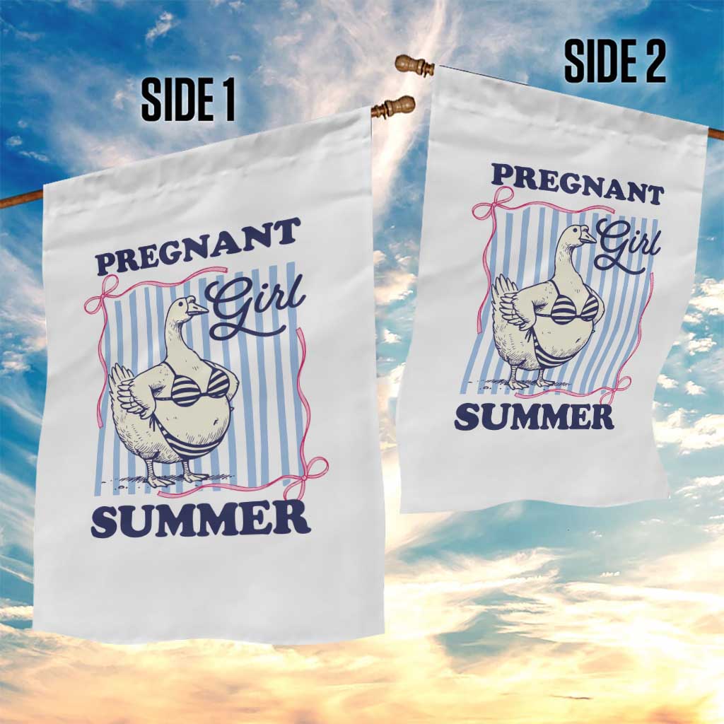 Pregnant Girl Summer Garden Flag Striped Coquette Summer Goose Beach Pregnancy Announcement