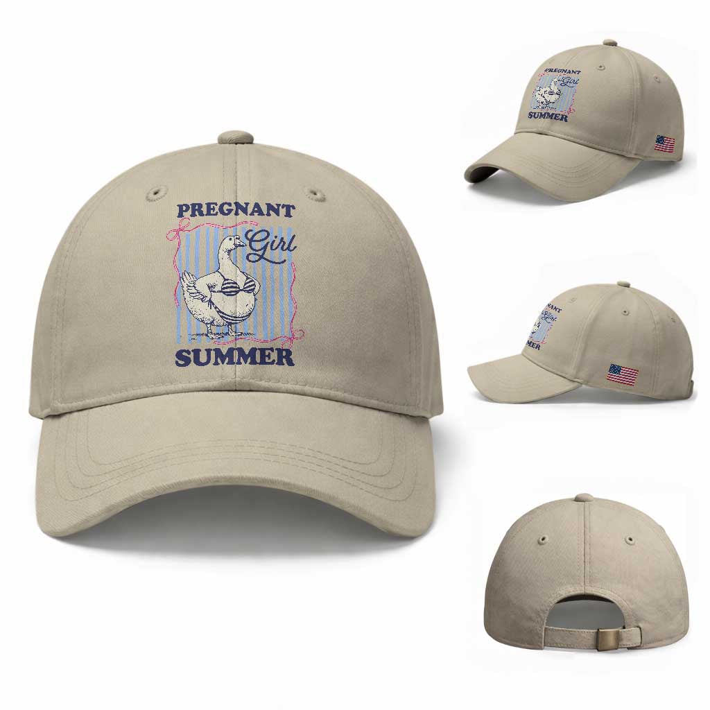 Pregnant Girl Summer Baseball Cap Striped Coquette Summer Goose Beach Pregnancy Announcement