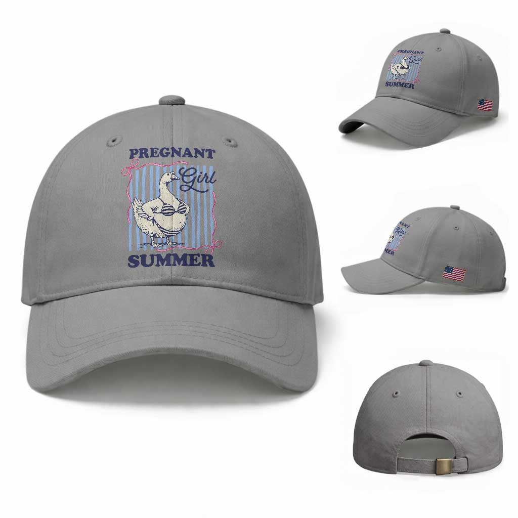 Pregnant Girl Summer Baseball Cap Striped Coquette Summer Goose Beach Pregnancy Announcement