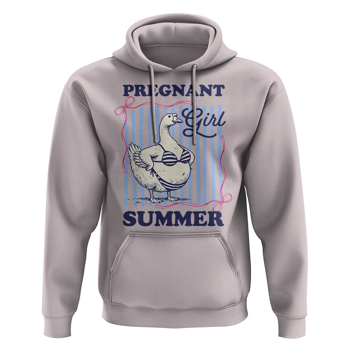 Pregnant Girl Summer Hoodie Striped Coquette Summer Goose Beach Pregnancy Announcement