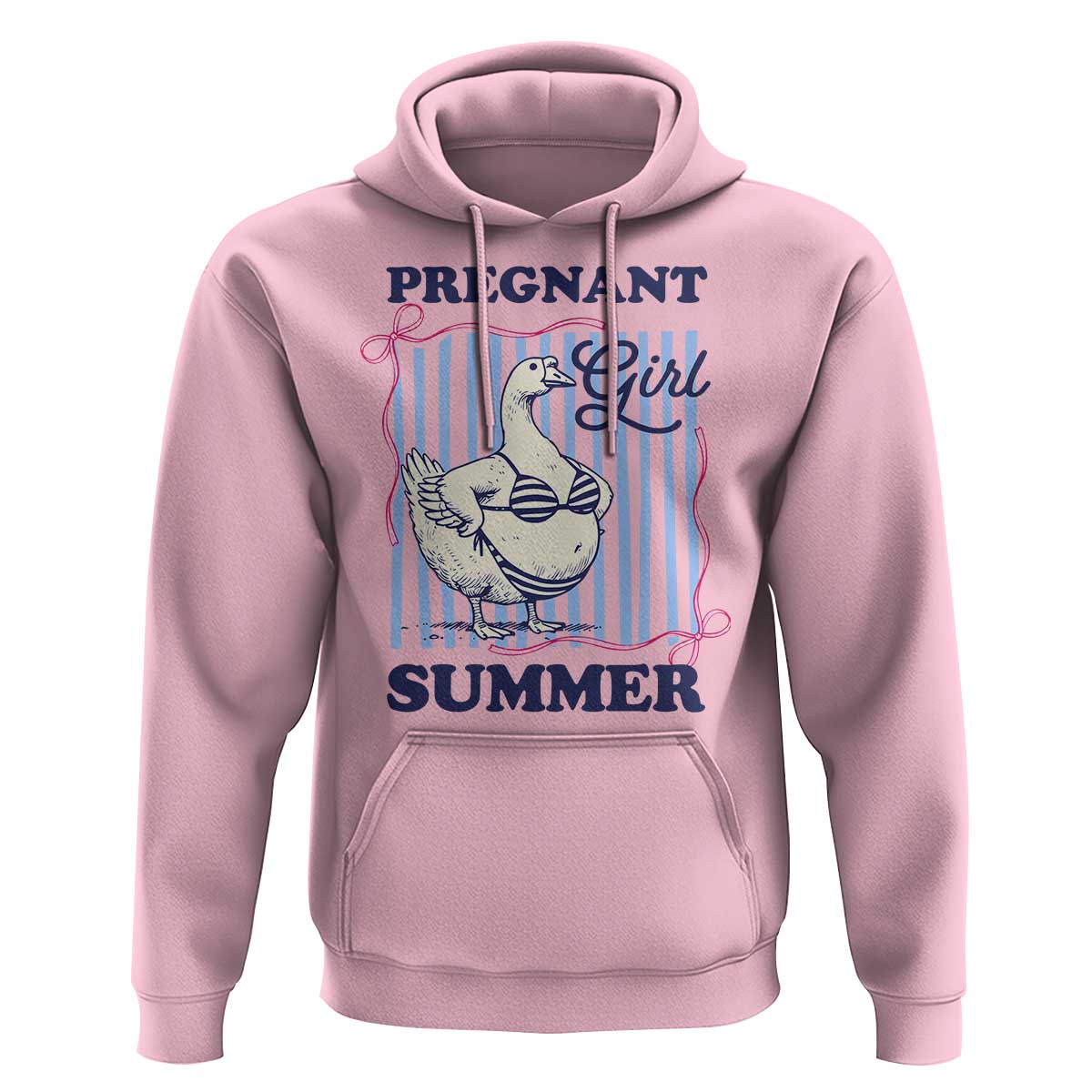 Pregnant Girl Summer Hoodie Striped Coquette Summer Goose Beach Pregnancy Announcement