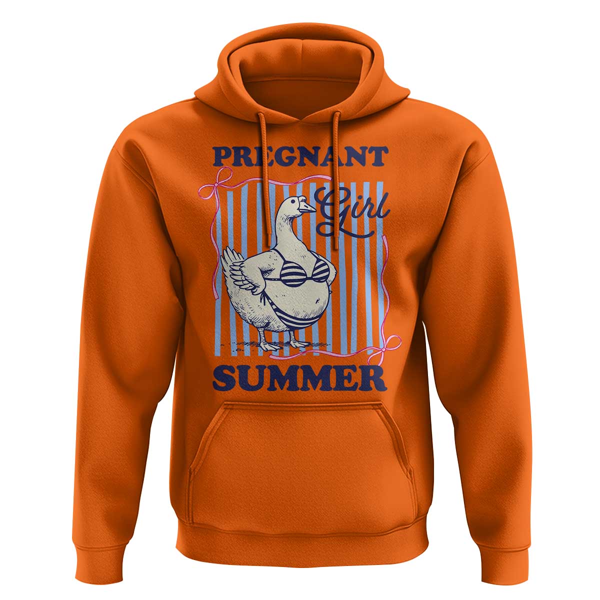 Pregnant Girl Summer Hoodie Striped Coquette Summer Goose Beach Pregnancy Announcement