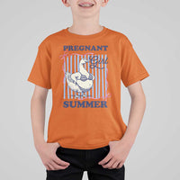 Pregnant Girl Summer T Shirt For Kid Striped Coquette Summer Goose Beach Pregnancy Announcement