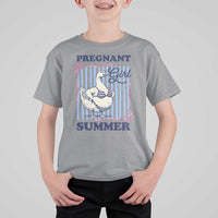 Pregnant Girl Summer T Shirt For Kid Striped Coquette Summer Goose Beach Pregnancy Announcement