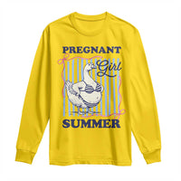Pregnant Girl Summer Long Sleeve Shirt Striped Coquette Summer Goose Beach Pregnancy Announcement