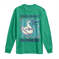 Pregnant Girl Summer Long Sleeve Shirt Striped Coquette Summer Goose Beach Pregnancy Announcement