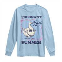 Pregnant Girl Summer Long Sleeve Shirt Striped Coquette Summer Goose Beach Pregnancy Announcement