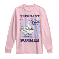 Pregnant Girl Summer Long Sleeve Shirt Striped Coquette Summer Goose Beach Pregnancy Announcement