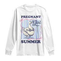 Pregnant Girl Summer Long Sleeve Shirt Striped Coquette Summer Goose Beach Pregnancy Announcement
