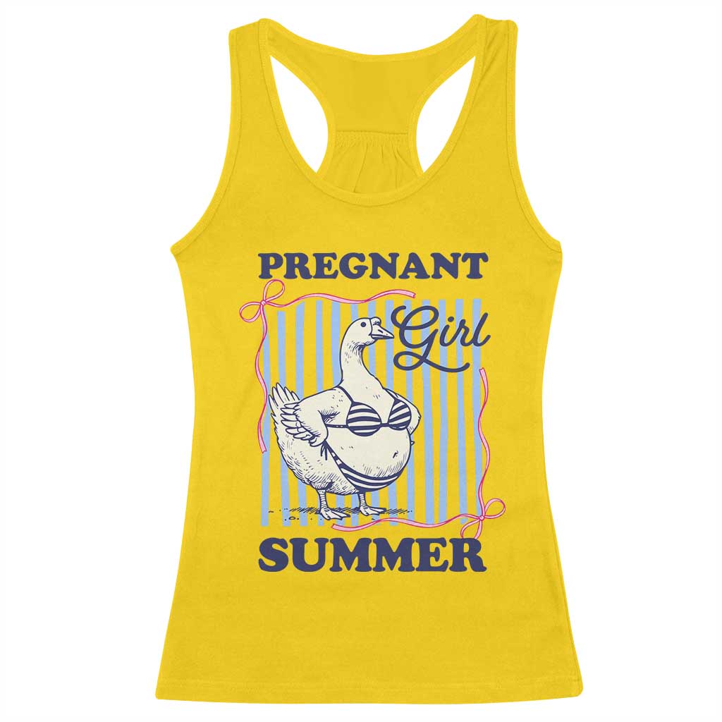 Pregnant Girl Summer Racerback Tank Top Striped Coquette Summer Goose Beach Pregnancy Announcement