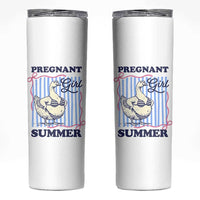 Pregnant Girl Summer Skinny Tumbler Striped Coquette Summer Goose Beach Pregnancy Announcement