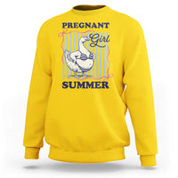 Pregnant Girl Summer Sweatshirt Striped Coquette Summer Goose Beach Pregnancy Announcement