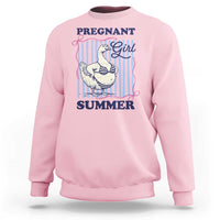 Pregnant Girl Summer Sweatshirt Striped Coquette Summer Goose Beach Pregnancy Announcement