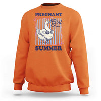 Pregnant Girl Summer Sweatshirt Striped Coquette Summer Goose Beach Pregnancy Announcement