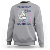 Pregnant Girl Summer Sweatshirt Striped Coquette Summer Goose Beach Pregnancy Announcement